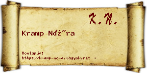Kramp Nóra névjegykártya